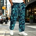 thumbnail image 6 of UDAUDU Mens Cargo Pants Fall Lightweight Stretch Drawstring Trouser Outdoor Trendy Joggers with Pockets Royal Blue L, 6 of 7