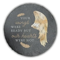 Personalized Angel Wing Memorial Stone, Sympathy Garden Gift, Grave Marker