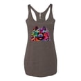 thumbnail image 2 of Cute and Colorful Pomeranian Dog Animal Lover Tri-Blend Racerback Tank Top, Brown, Small, 2 of 3