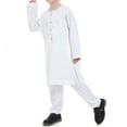 thumbnail image 5 of Penkiiy Trending Now: Boys Arabic Muslim Robe Set - Premium Cotton Prayer Thobe with Elastic Waist & Stylish Button Design for Daily Comfort, 5 of 8