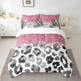 thumbnail image 3 of Feelyou Fashion Cheetah Print Twin Bedding Sets 7-Piece, Pastel Sequin Print Bedding Comforter Set, Teens Adult Women Girls Sheet Sets, Lightweight Room Decor, 3 of 8