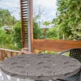 thumbnail image 2 of Ambesonne Leaf Print Fitted Round Tablecloth, Abstract Leaves Dotted, 56"- 60" Diameter, Eggshell and Taupe Grey, 2 of 5
