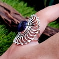 thumbnail image 2 of Handmade Sterling Silver Amethyst Cocktail Ring: Designer Jewelry, 2 of 10