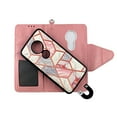 thumbnail image 2 of Pink Marble Case for Motorola G7 Play Magnetic Detachable Pu Leather Wallet Cover Flap Closure and Snap-on Book Style Cases Card Holders Wrist Strap 2 in 1 Folio, 2 of 3