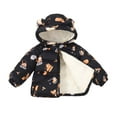 thumbnail image 2 of Baby Girls Winter Coats Waterproof Hooded Zip Jacket with Cute Print Soft Warm Fleece Padded Jacket for Boys Girls 2-7Y, 2 of 5