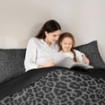 thumbnail image 4 of Meiyoeat Neutral Leopard Print Queen Comforter Set 3 Pieces, Monochrome Spot Pattern Comforter Sets Queen, Gray Black,Black Reversible, 4 of 6