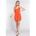 thumbnail image 2 of Wrap Cross Strap Woven Cami Romper, 2 of 5