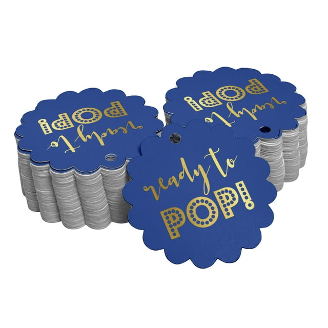 Inkdotpot 50 Pack Real Gold Foil Paper Tags Ready To Pop Baby Shower Favor Hang Tags