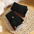 thumbnail image 2 of Womens Gloves Winter Plush Half Finger Thickened Open Finger Flap Riding Outdoor Cold Winter Warmth, 2 of 3