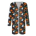 thumbnail image 3 of YVNAURA Women’s Funny Halloween Cardigan Sweater Pumpkin Bat Ghost Print Long Sleeve Open Front Lightweight Loose Casual Knit Outwear Fall Winter Coat 1 Pack, Black,XXXL, 3 of 4