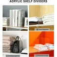 thumbnail image 5 of Ikaufen Shelf Dividers, 12 Inches Closet Shelf Organizer for Bedroom,Kitchen and Office, Clear Shelf Dividers,Adjustable Acrylic Bookshelf(8 Pack), 5 of 7