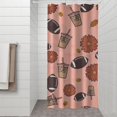 thumbnail image 2 of Pink Football and Drinks Pattern Shower Curtain 36"x72" ,Bathroom Decorative Shower Curtains Set with 12 Hooks,Modern Waterproof Washable Shower Curtain, 2 of 6
