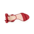 thumbnail image 4 of BLISSFUL STEP Women's Sandals Ankle Tie Back Open Toe Block Heels Red 7, 4 of 8