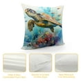 thumbnail image 4 of GOSMITH  Sea Turtle Watercolor Ocean Theme Mediterranean Style Patio Coastal Animal  Indoor Decor Throw Pillow Cover Case Set of, 4 of 5
