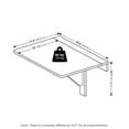 thumbnail image 3 of Furinno Hermite Grey Folding Table, Wall Mount Floating Table, 23.6 x 30.4 x 17.3, Easy Assembly, For Living Room, Office, Bedroom, Apartment, Grey Oak, 3 of 5