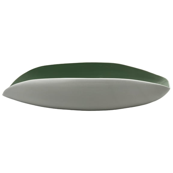 Bergamo Art 14 Inch Wide Modern Decorative Bowl in White and Green