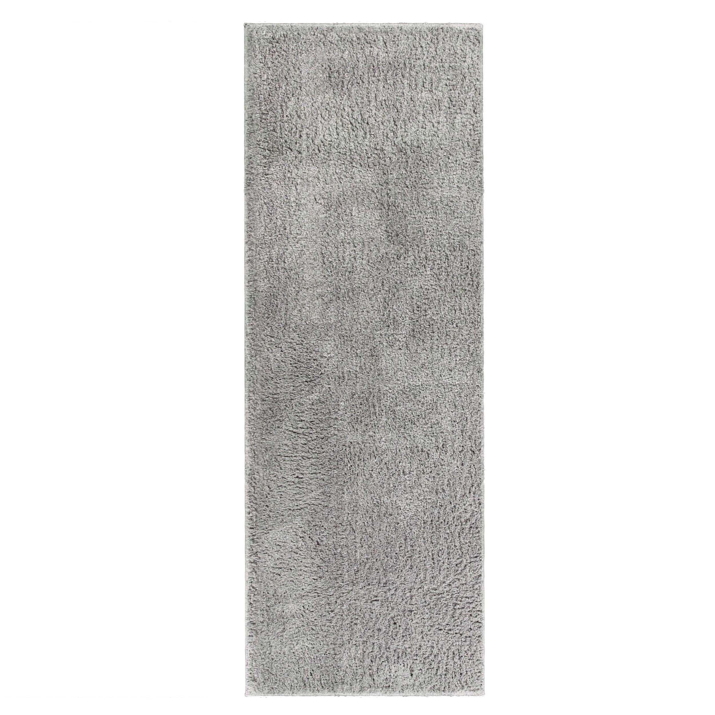 Superior California Shag Non-Slip Indoor Runner Area Rug, 2' 7" x 6', Silver