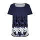 thumbnail image 4 of ICHUANYI Clearance Fashion Womens Casual Printed Square Neck Short Sleeve Buttons Tops Loose Blouses(Navy, M) ICHUANYI WER2023080703740, 4 of 5