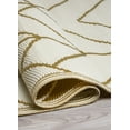 thumbnail image 4 of Fab Habitat Outdoor Rug - Waterproof, Fade Resistant, Crease-Free - Premium Recycled Plastic - Art Deco Geometric - Patio, Porch, Deck, Balcony - Sydney - Gold & Cream - 5 x 8 ft, 4 of 4