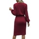 thumbnail image 5 of Moda mujer otoño sólido causal cuello redondo manga larga vacaciones Split vestido Fridja  yut1979, 5 of 7