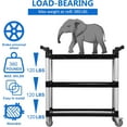 thumbnail image 4 of AOILE 3-Tier Service Cart, Heavy Duty Food Service Cart with Lockable Wheels, 360 lbs Capacity, Black, 4 of 7
