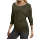 thumbnail image 1 of Blusa Match para Mujer con Mangas 3/4 y Drapé Verde Militar Talla XL, 1 of 5