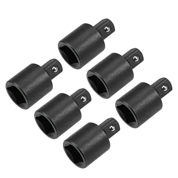 Uxcell 6pcs 1/2" Drive (F) x 3/8" (M) Socket Reducer Adapter, Female to Male, Cr-V Steel(Black)
