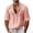 Pink, variant on Men's Long Sleeve Shirt V Neck Casual Button Down Blouse Solid Color Loose Tops Comfy Lightweight Tee