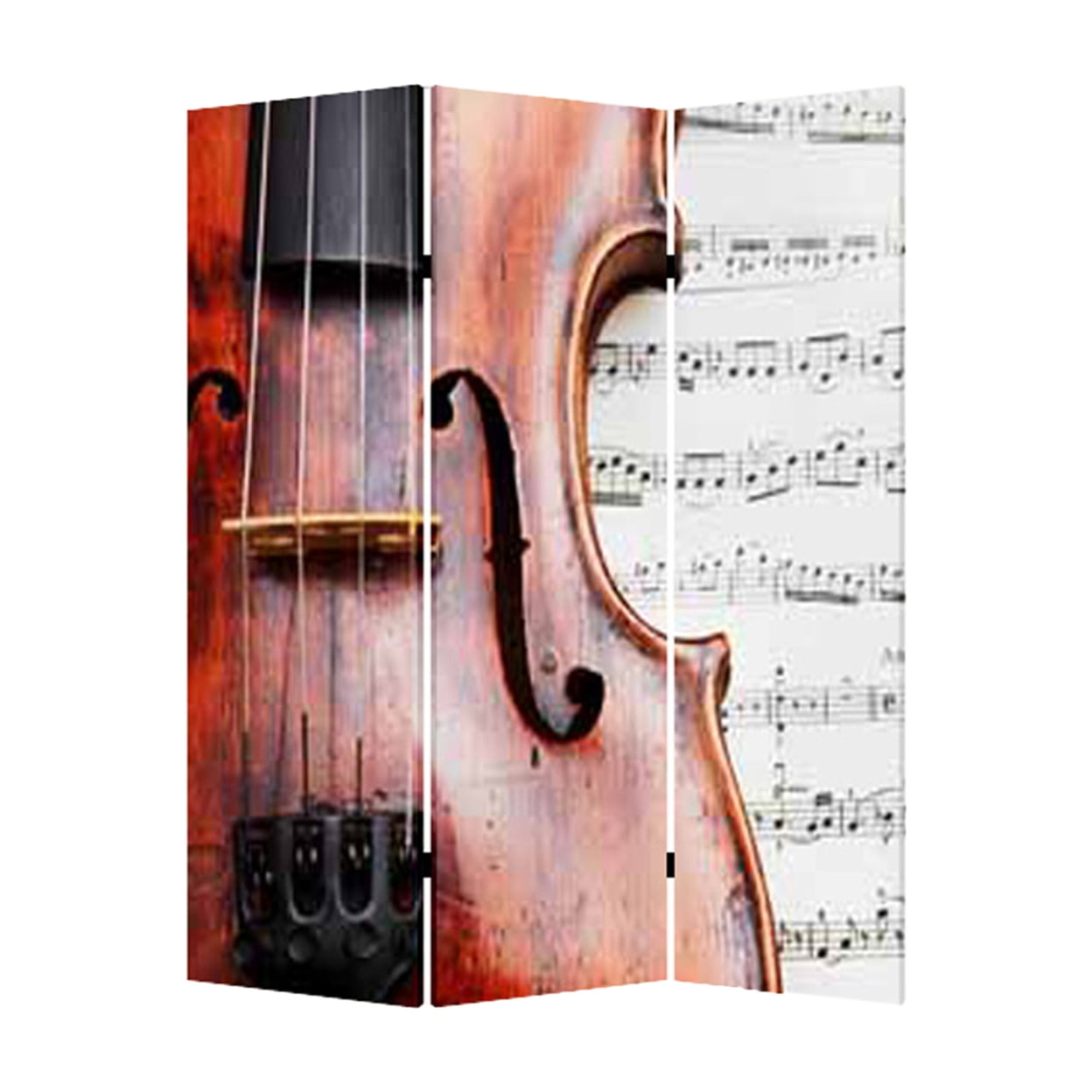 Contemporary Lightweight 3 Panel Music Screen Room Divider With Two Different Finishes