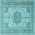 thumbnail image 1 of Ahgly Company Indoor Square Medallion Light Blue Traditional Area Rugs, 3' Square, 1 of 4
