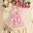 thumbnail image 3 of Wxirdiow Baby Girl Dress Romper Baby Girl Romper Clothes Infant Sleeveless Bodysuit Tulle Dress Toddler Summer Jumpsuit Outfits with Headband Pink Size,0-3 Months, 3 of 8