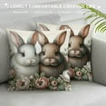 thumbnail image 3 of COMIO  Easter Rabbit Flower Buffalo Plaid Be Hoppy Throw Pillow Cover, Polka Dot Bird Be Kind Cushion Case Decoration for Sofa Couch 22x22in, 3 of 5