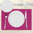 thumbnail image 3 of Ambesonne Hot Pink Place Mats Set of 4, Comb Pattern Hexagonal, Standard Size, Hot Pink Black, 3 of 6