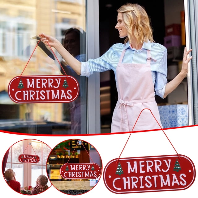 Fiudx Letrero Navideño de Woodiness, Clásico Colgante de Pared Navideño, Decoración Festiva para Exteriores, Puerta de Entrada, Sala de Estar, Árbol de Navidad, Decoración Versátil para El Hogar, 1 C
