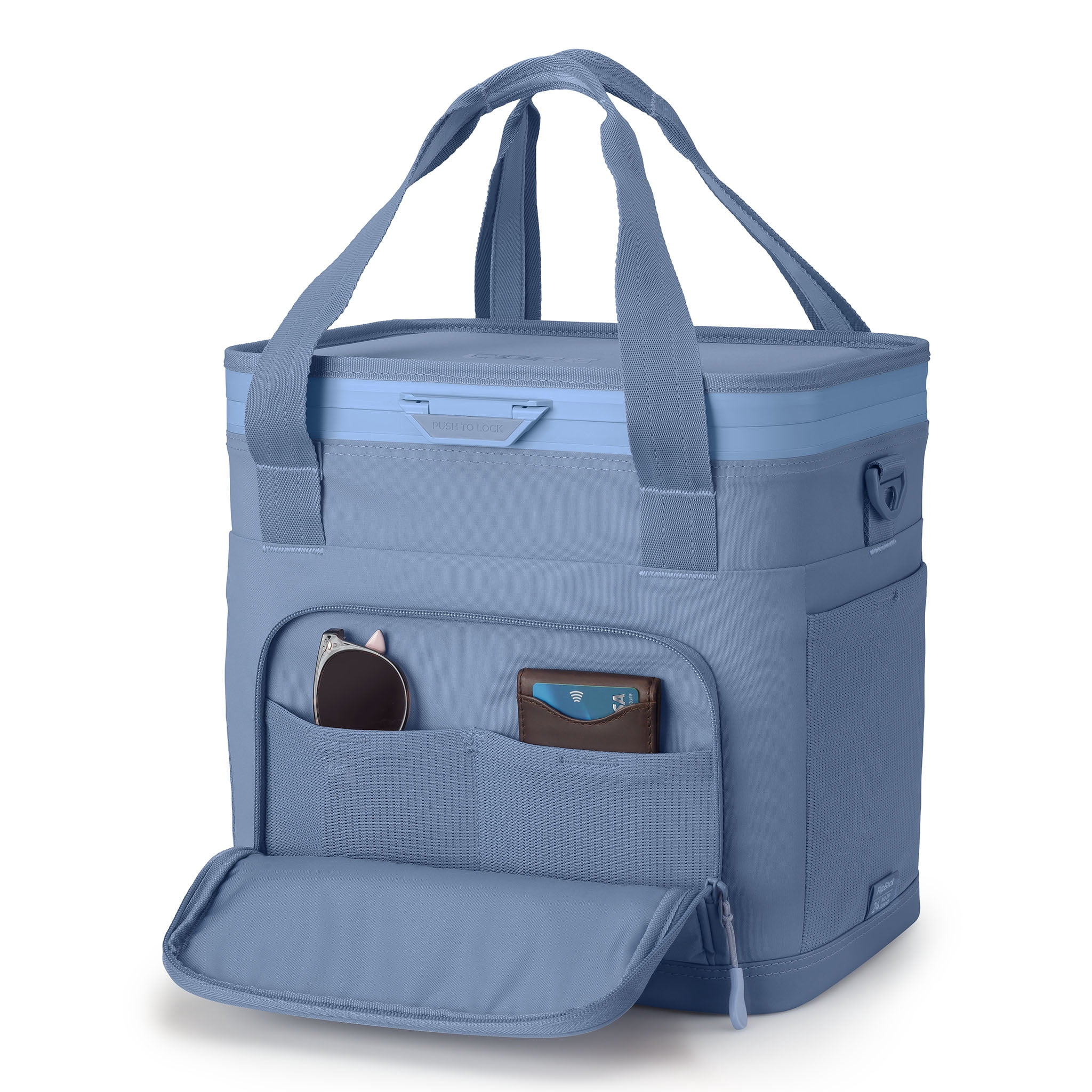 CORE 24 Can FlipBack Magnetic No-Zip Box Cooler, Steel Blue