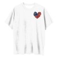 thumbnail image 5 of Camiseta de Cuello Redondo Impresa Delantera Y Trasera Del Día de la Independencia de las Mujeres, Tops Cortos Casuales para las Mujeres, 5 of 5
