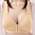 thumbnail image 6 of VISALY Sports Bras For Women Plus Size Sports Bra 2PCS Women Front Closure Extra-Elastic Breathable Lace Trim Bra Underwear Padded Bra Seamless Bras For Women Comfortable Bras For Women Khaki 95, 6 of 9