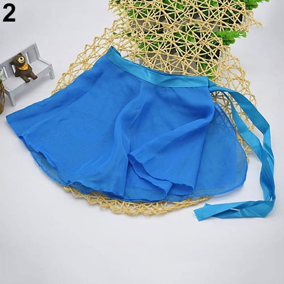 Girls Ballerina Sheer Wrap Ballet Tutu Dress Child Dance Skate Over Scarf Dancewear with Tie Waist Chiffon Dance Skirts Girls Chiffon Cute Layered Ballet Tutu Skirt Skate Dance Dress