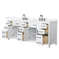 thumbnail image 2 of Beckett 84" White Double Vanity & White Quartz Top (3-Hole) & Black Trim, 2 of 5
