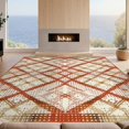 thumbnail image 2 of Design&I 3'x5' Washable Area Rug Checkered Lattice Neutral Tan Dotted Grid Plaid Beige Terracotta for Home Office, Hallway, Low Profile & Durable Daily Traffic Ready, 2 of 7