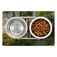 thumbnail image 1 of Landscape Pet Mat for Food and Water, National Park in Cape Breton Highlands Canada Forest Path Trees Tranquility Photo, Non-Slip Rubber Mat for Dogs and Cats, 18" X 12", by Ambesonne, 1 of 2