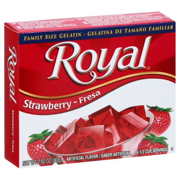 Royal Strawberry Gelatin Mix, 8 Servings, 2.82 oz