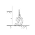 thumbnail image 6 of Diamond2Deal 10k White Gold Script Initial D Charm Pendant for Women (L- 0.64 inch, W- 0.29 inch), 6 of 6