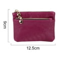 thumbnail image 2 of Monedero para mujer, cartera pequeña y corta, bolso para carné de conducir de piel suave, color morado, 2 of 5