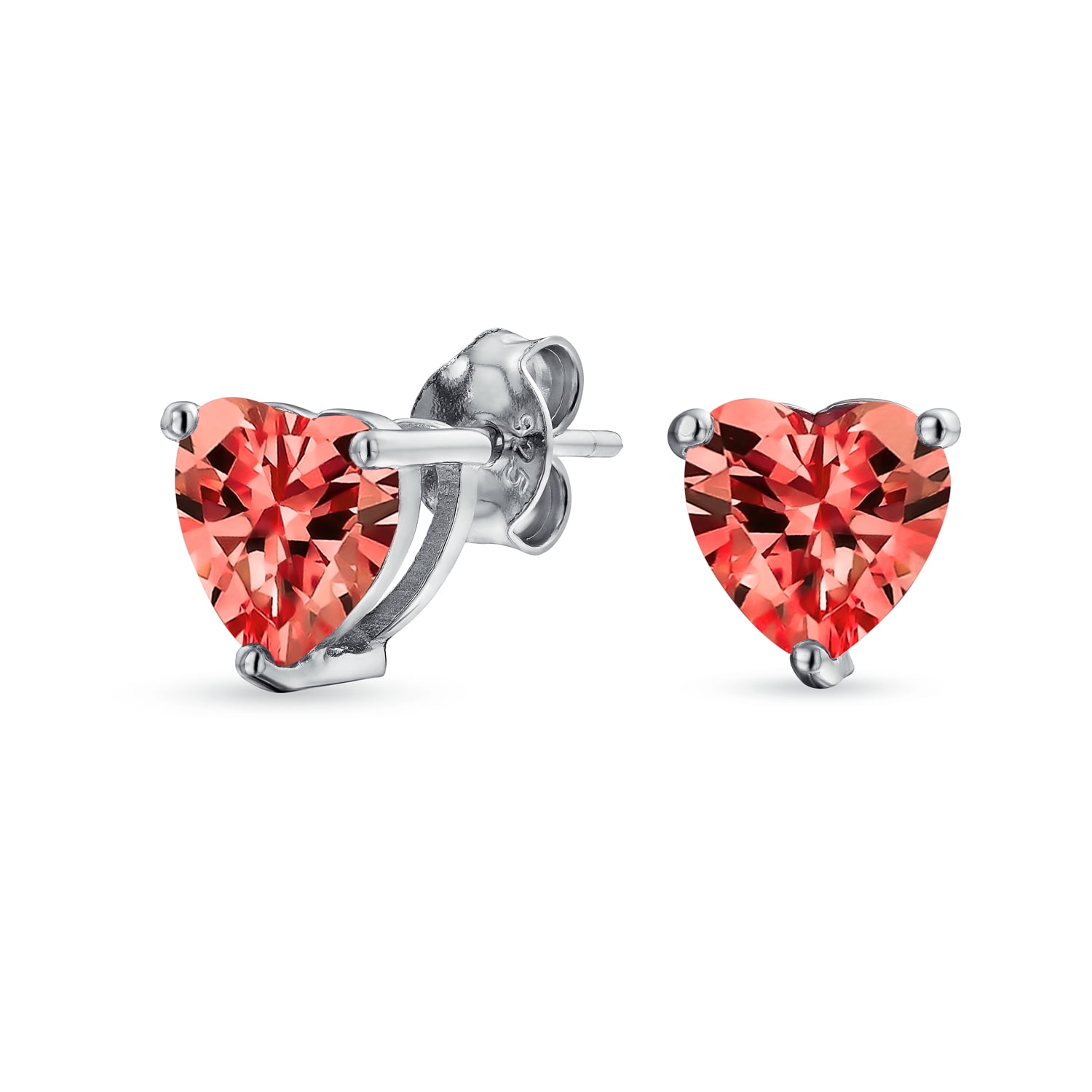 Frog Earrings Round Simulated Pink Black Cubic Zirconia 925 Sterling Silver Frog Stud