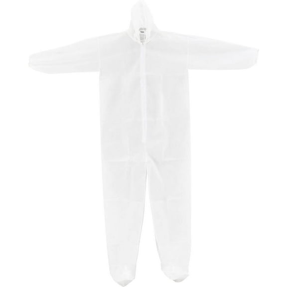 Disposable Polypropylene Coverall, Elastic Hood & Boots, 25/Case