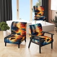 thumbnail image 1 of Designart "Canot d'Automne sur le Lac" Chaise d'Appoint Bleue Rembourrée - Fauteuil Traditionnel pour Salon, 1 of 7