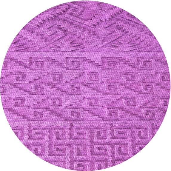 Ahgly Company Machine Washable Indoor Square Transitional Bright Neon Pink Purple Area Rugs, 3' Square