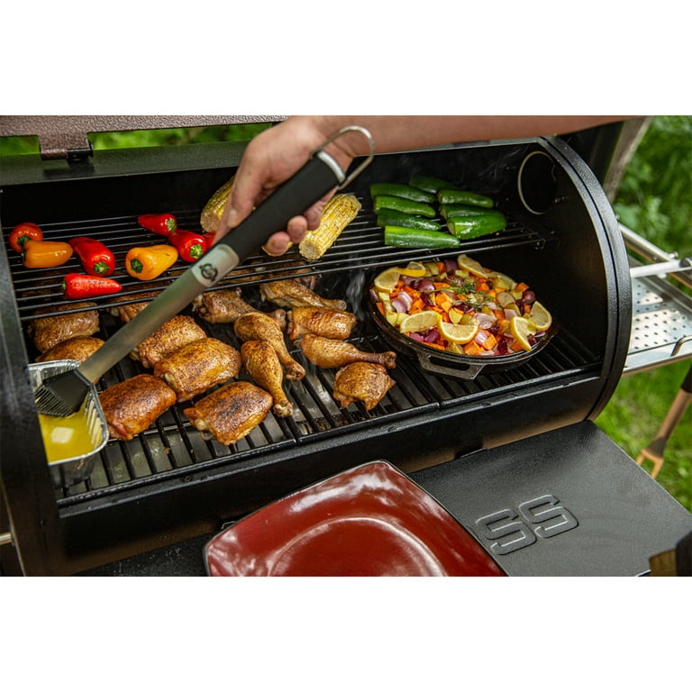 Louisiana Grills 10838 19 Inch Smart Table Top Wood Pellet Grill with Smoker,  333 sq. in. Total Cooking Space, Pressurized Cooking System™, 10-pound  Pellet Hopper, Programmable Meat Probe, One-Touch Ignition, and Standard