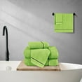 thumbnail image 4 of MyOwn Ultra Soft 6 Pack Cotton Towel Set, Contains 2 Bath Towels 28x55 inch, 2 Hand Towels 16x24 inch & 2 Wash Coths 12x12 inch, Ideal Everyday use, Compact & Lightweight - Kiwi Green, 4 of 6